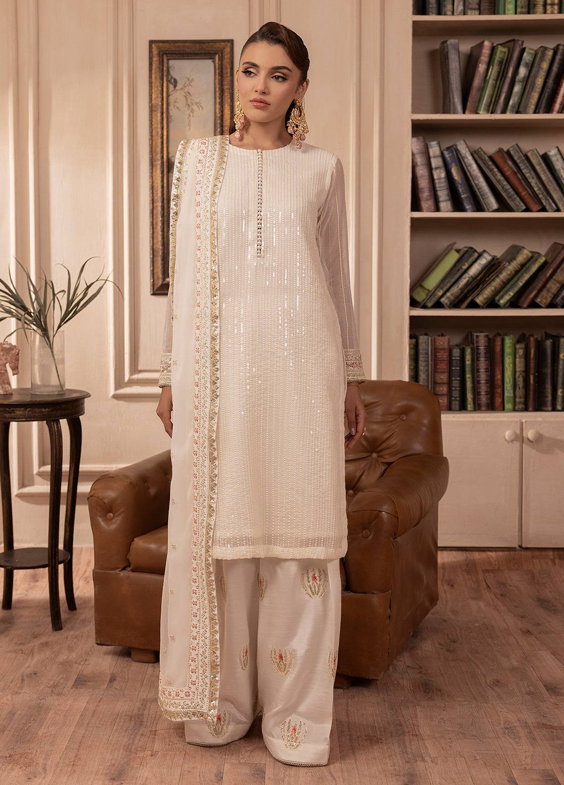Sahane | Elyssa Festive Chiffon | CT-19005 Perle - ELYSSA by Maria Faisal - Registered Vendor of : Sahane - type : Ladies Clothes - 100% original wedding dresses