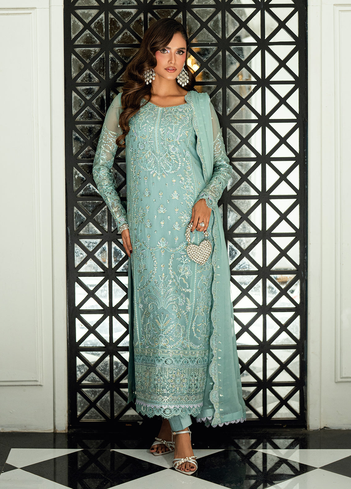 Sahane | Maison D'or Collection | CT 27004 Drizzle - Luxury Dress - available at Maria Faisal in UK and USA.