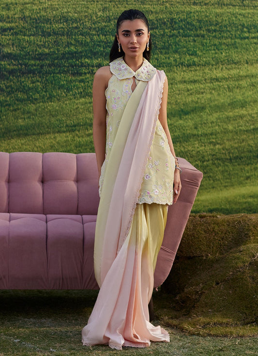 Farah Talib Aziz | Luna Eid 26 | Esma Sari - Luxury Dress - available at Maria Faisal in UK and USA.
