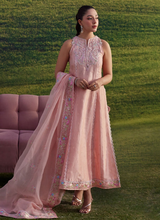 Farah Talib Aziz | Luna Eid 26 | Rose Reverie Shirt And Dupatta - Luxury Dress - available at Maria Faisal in UK and USA.