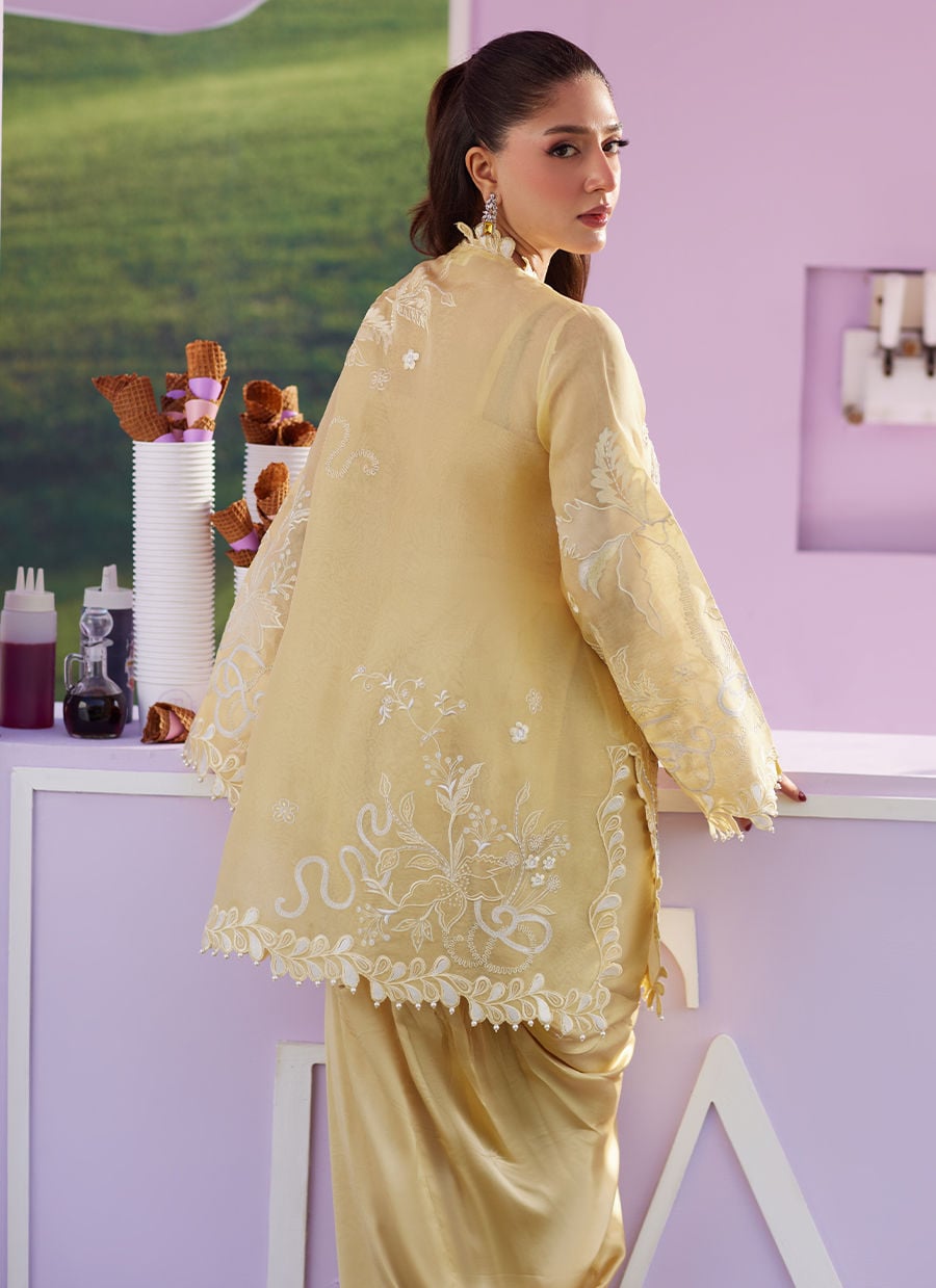 Farah Talib Aziz | Luna Eid 26 | Soleia Jacket - Luxury Dress - available at Maria Faisal in UK and USA.