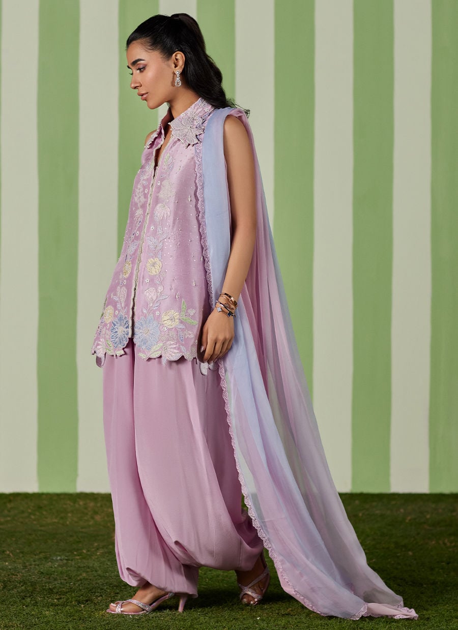 Farah Talib Aziz | Luna Eid 26 | Deeba Jacket with Dupatta - Luxury Dress - available at Maria Faisal in UK and USA.