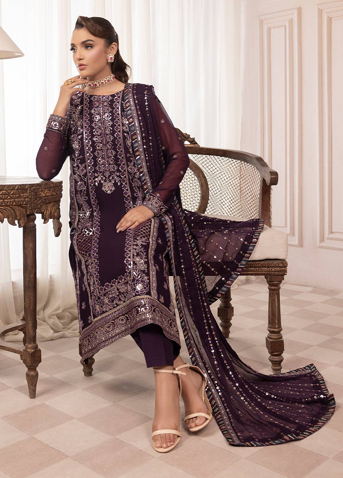 Sahane | Elyssa Festive Chiffon | CT-19006 Mure - ELYSSA by Maria Faisal - Registered Vendor of : Sahane - type : Ladies Clothes - 100% original wedding dresses