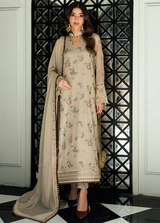 Sahane | Maison D'or Collection | CT 27005 Champagne - Luxury Dress - available at Maria Faisal in UK and USA.