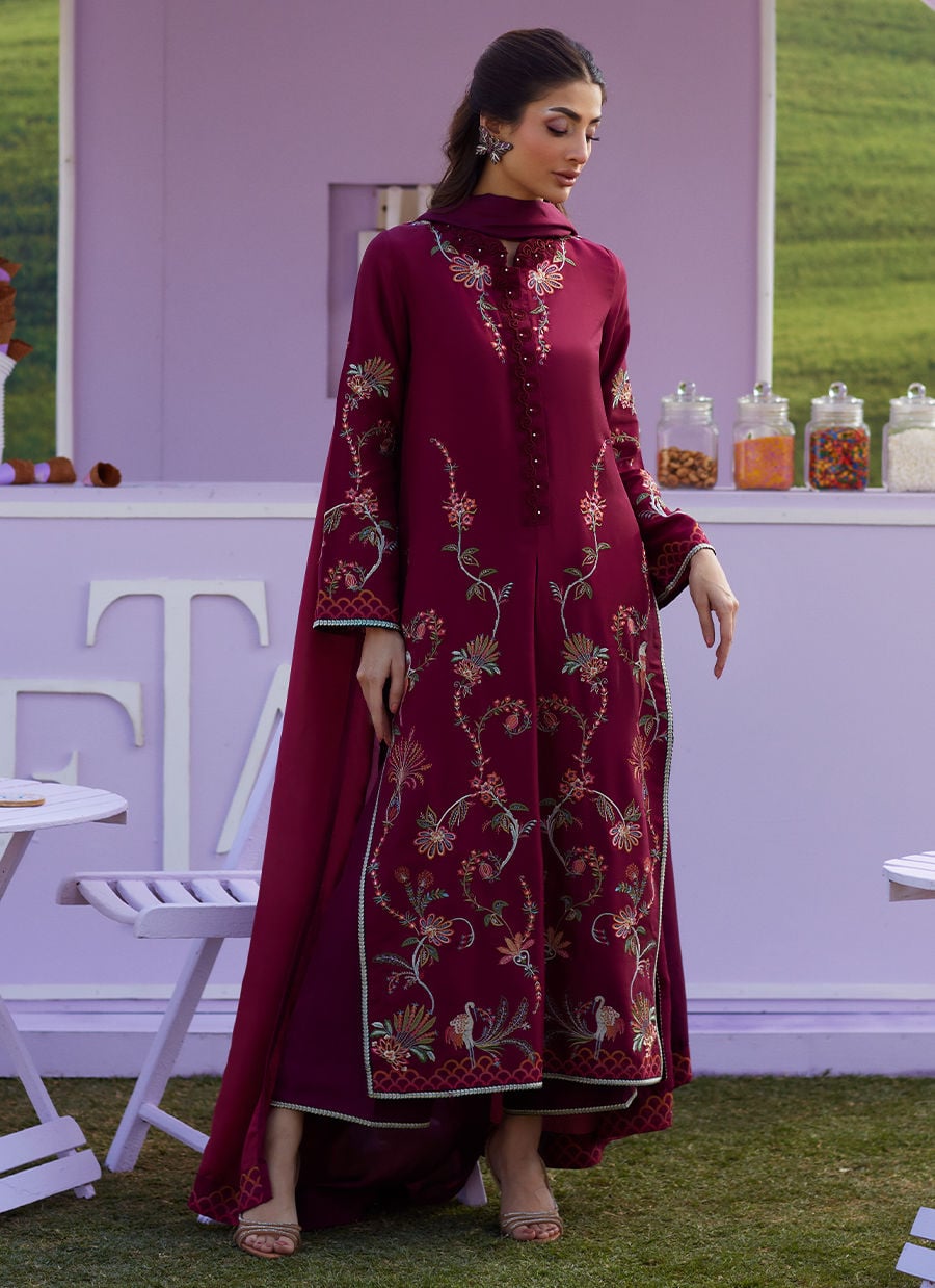 Farah Talib Aziz | Luna Eid 26 | Caire Shirt And Dupatta - Luxury Dress - available at Maria Faisal in UK and USA.