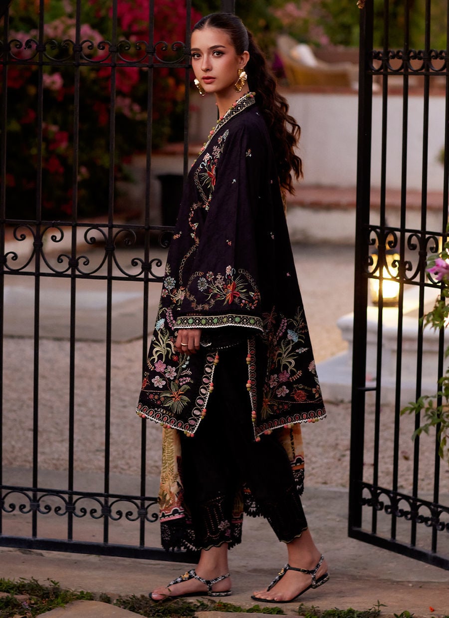Farah Talib Aziz | Luxury Lawn 26 | Blanca Black - Luxury Dress - available at Maria Faisal in UK and USA.