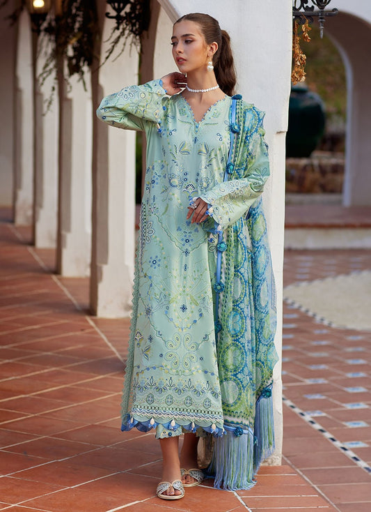 Farah Talib Aziz | Luxury Lawn 26 | Marcia Mint - Luxury Dress - available at Maria Faisal in UK and USA.