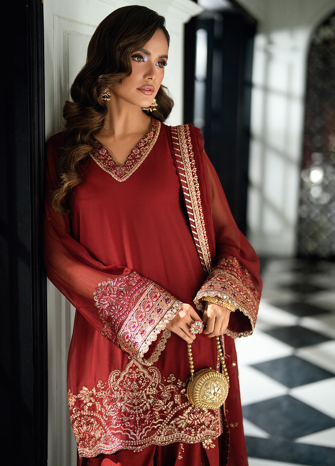 Sahane | Maison D'or Collection | CT 27009 Rue - Luxury Dress - available at Maria Faisal in UK and USA.