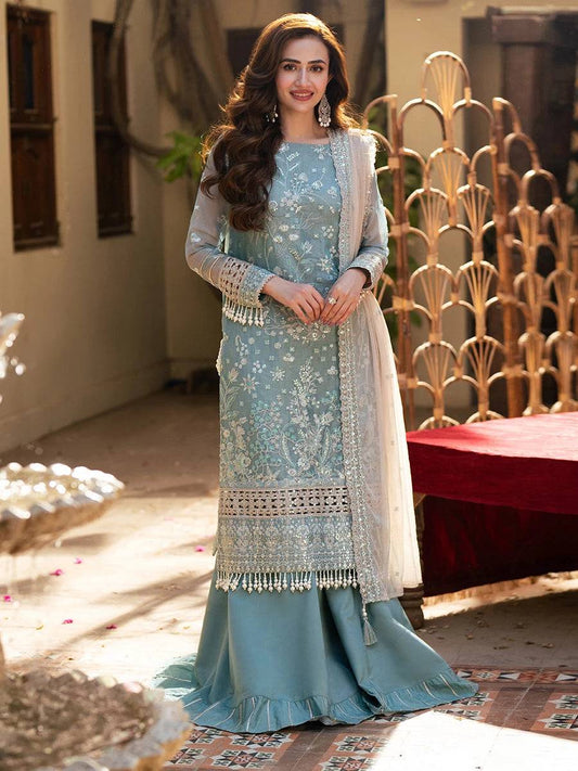 Salitex | Signature Festive Chiffon | JI043 by Maria Faisal - Registered Vendor of : Salitex - type : Ladies Clothes - 100% original wedding dresses