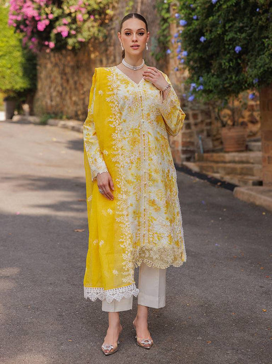 Rajbari | Floral Symphony Lawn 25 | RB-01 by Maria Faisal - Registered Vendor of : Rajbari - type : Ladies Clothes - 100% original wedding dresses