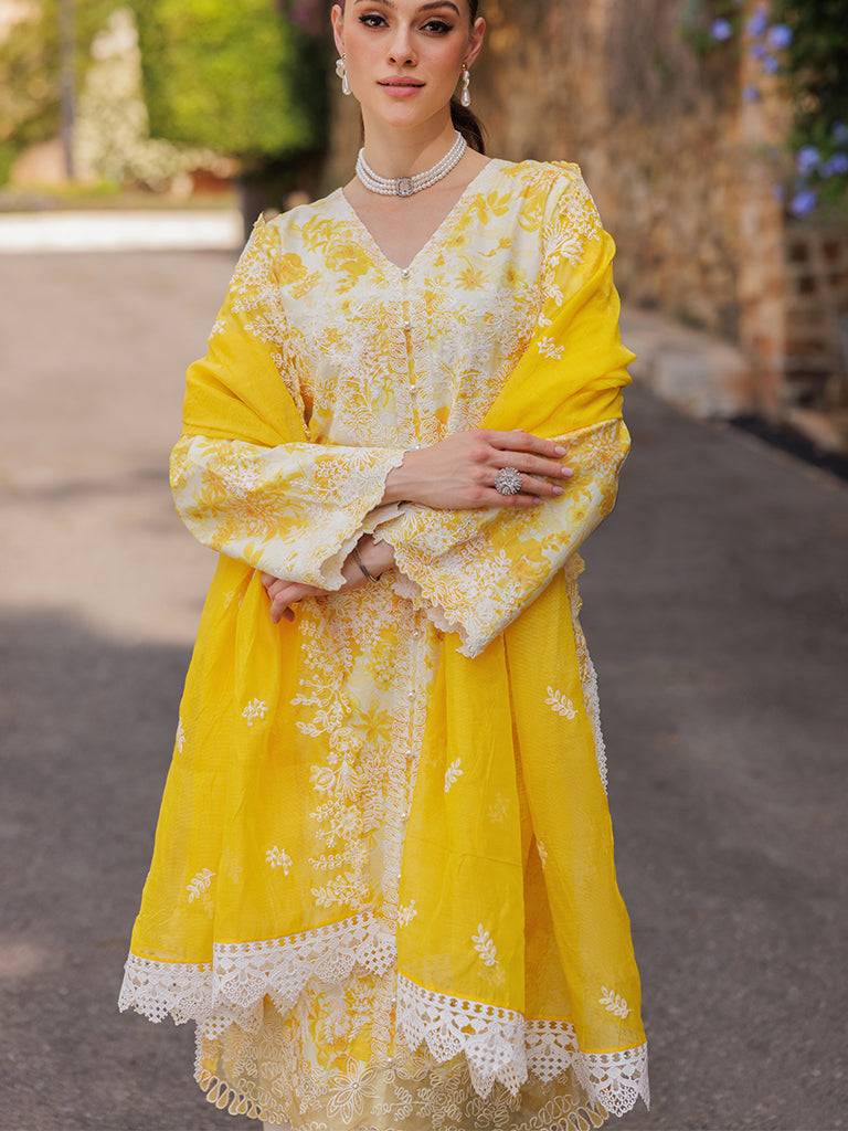 Rajbari | Floral Symphony Lawn 25 | RB-01 by Maria Faisal - Registered Vendor of : Rajbari - type : Ladies Clothes - 100% original wedding dresses