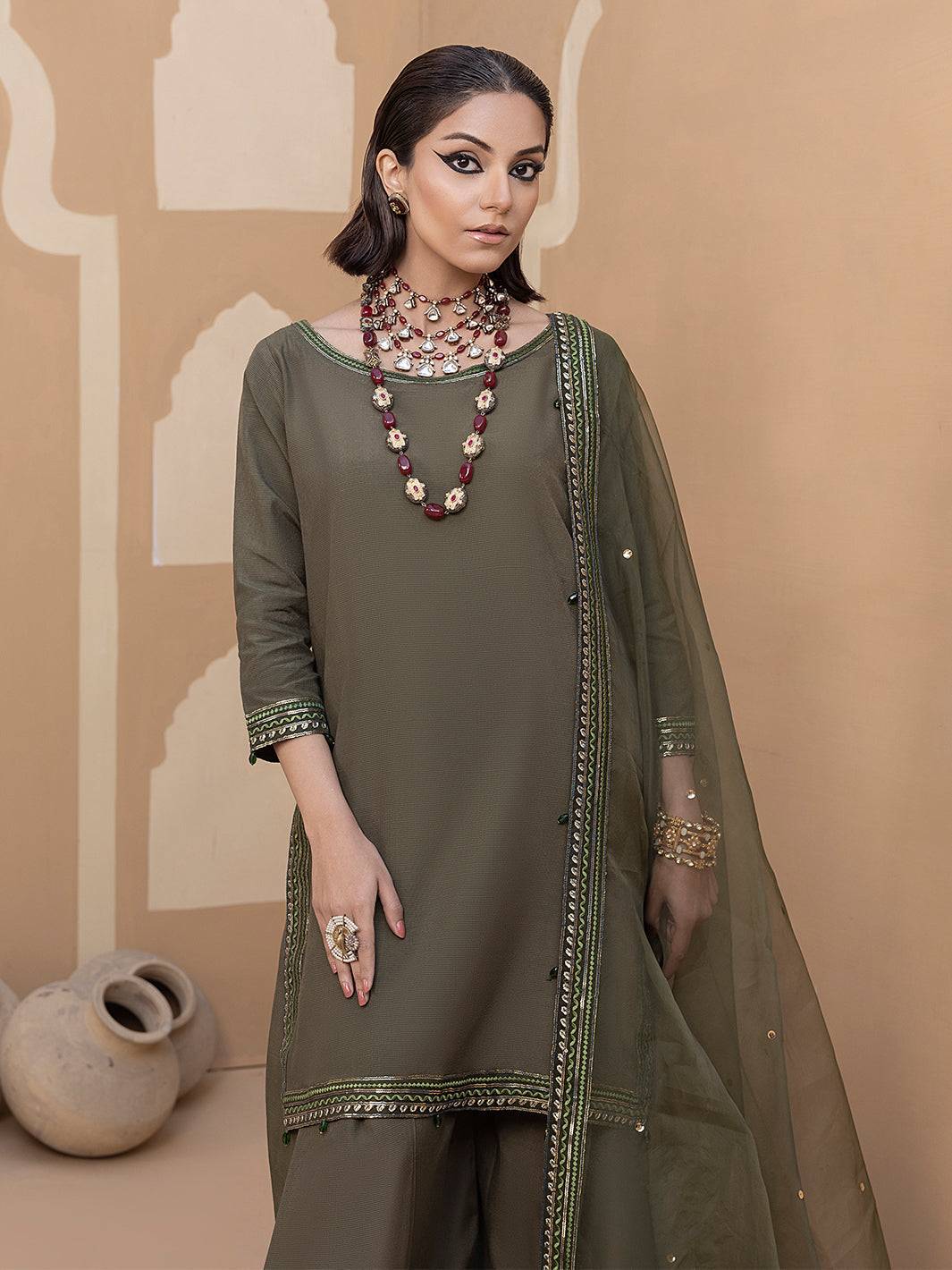 Hem Stitch | Raw Silk Edit 25 | Noor by Maria Faisal - Registered Vendor of : Hemstitch - type : Ladies Clothes - 100% original wedding dresses