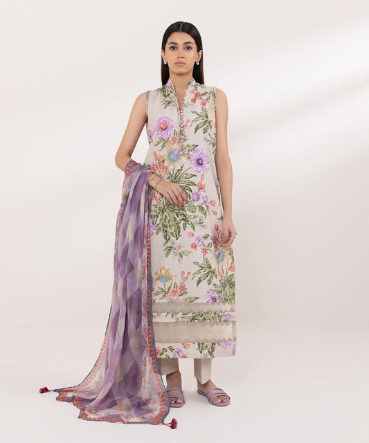Sapphire | Intermix 2024 | Cambric Suit S-28 - Designer Dress with Intricate embroidery and embellishments. Shop elegent wedding dress at Maria Faisal.