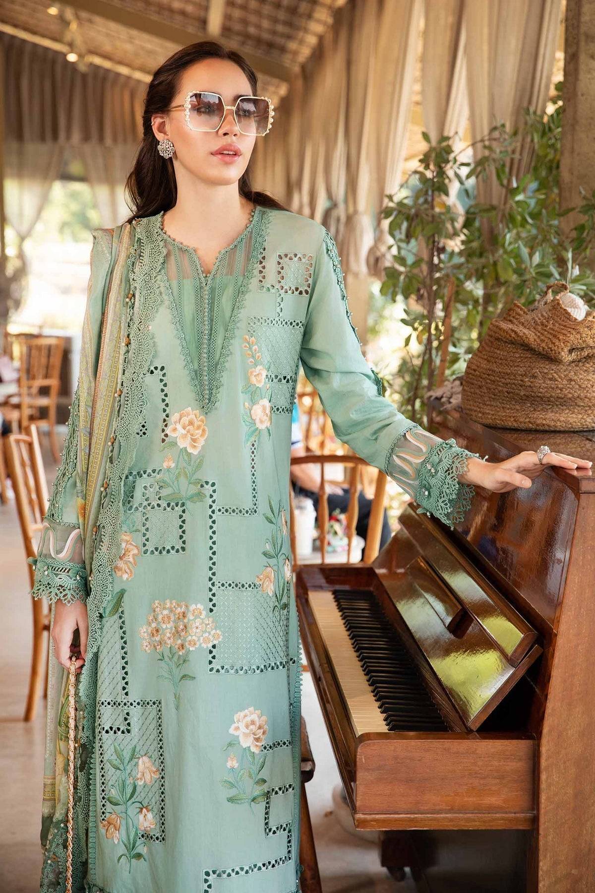 Maria B | M Prints 25 | MPT-2501-B by Maria Faisal - Registered Vendor of : Maria B - type : Ladies Clothes - 100% original wedding dresses