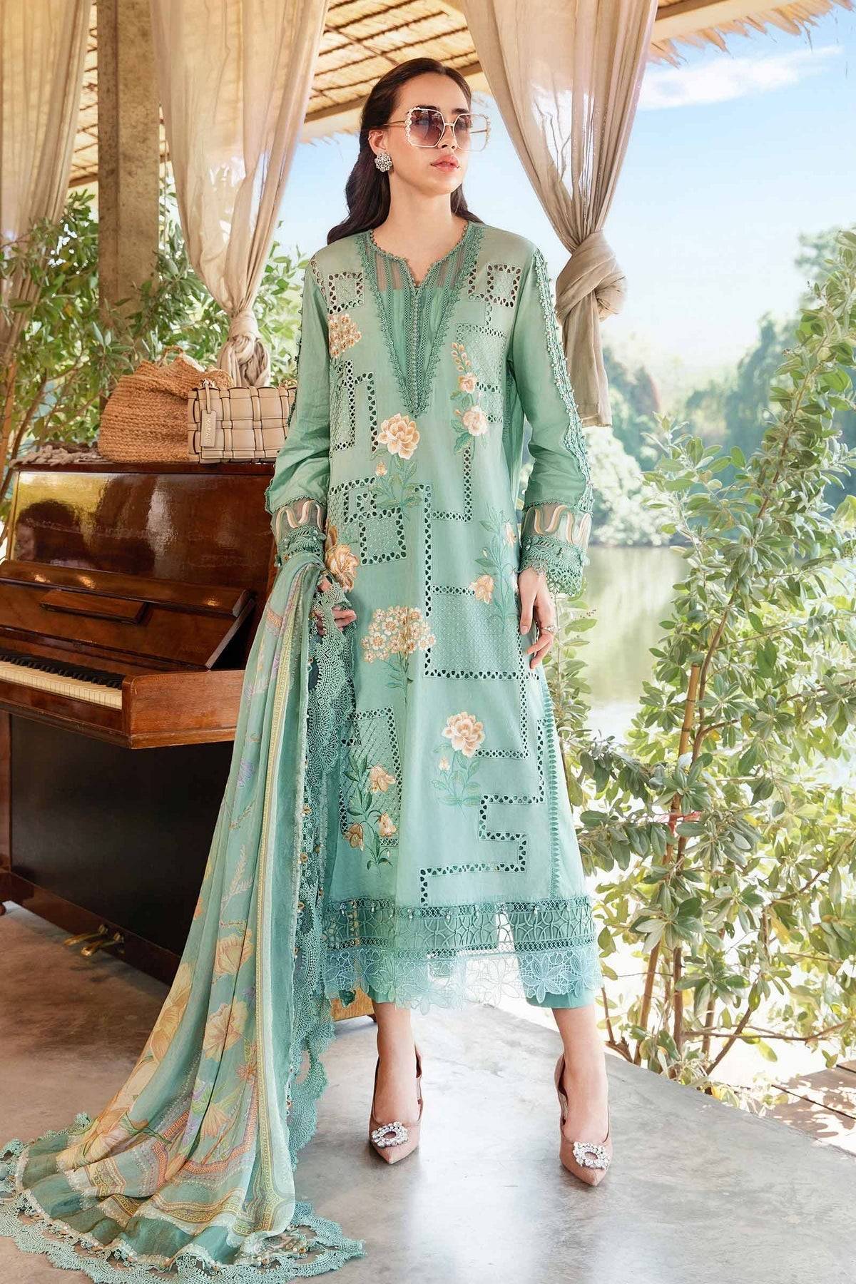 Maria B | M Prints 25 | MPT-2501-B by Maria Faisal - Registered Vendor of : Maria B - type : Ladies Clothes - 100% original wedding dresses