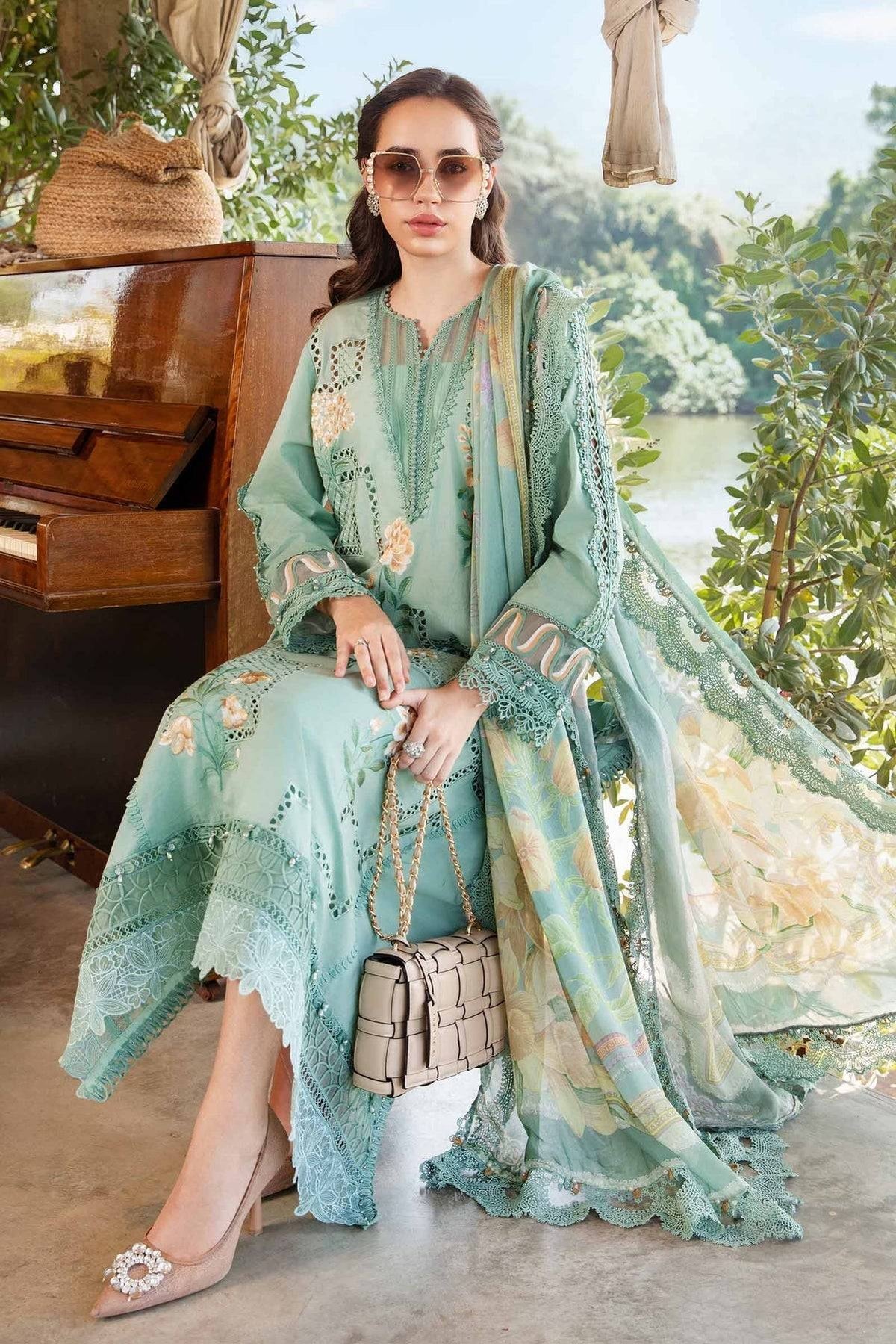 Maria B | M Prints 25 | MPT-2501-B by Maria Faisal - Registered Vendor of : Maria B - type : Ladies Clothes - 100% original wedding dresses