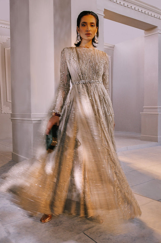 Elan | Demi Couture Onirique | LUISANTE D'OR (EP-20856) - Designer Dress with Intricate embroidery and embellishments. Shop elegent wedding dress at Maria Faisal.