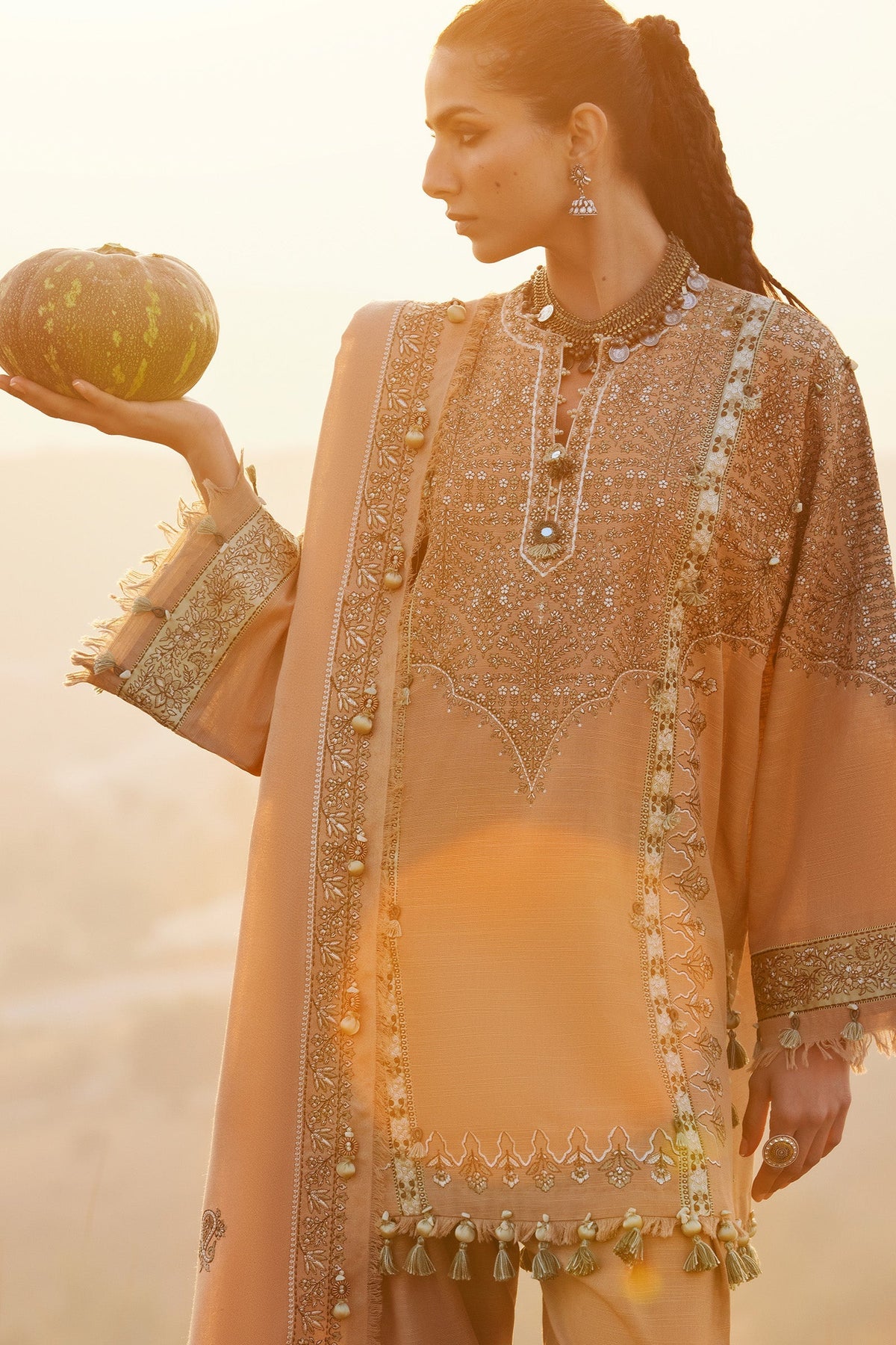 Zaha | Winter 25 | NEELAM (ZW25-01) - Luxury Dress - available at Maria Faisal in UK and USA.