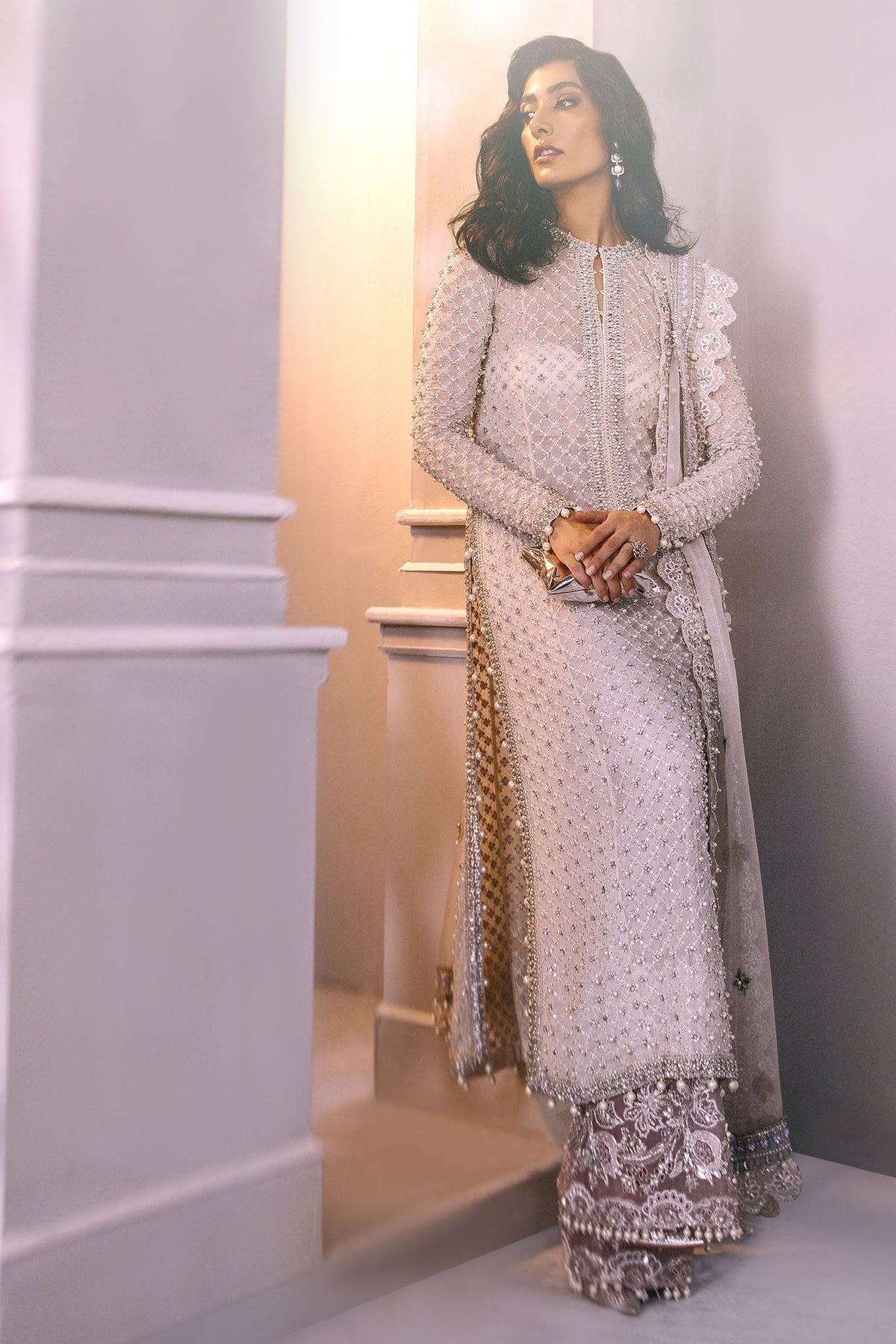 Elan | Demi Couture Onirique | PERLE DÃLICATE  (EP-20181) - Designer Dress with Intricate embroidery and embellishments. Shop elegent wedding dress at Maria Faisal.