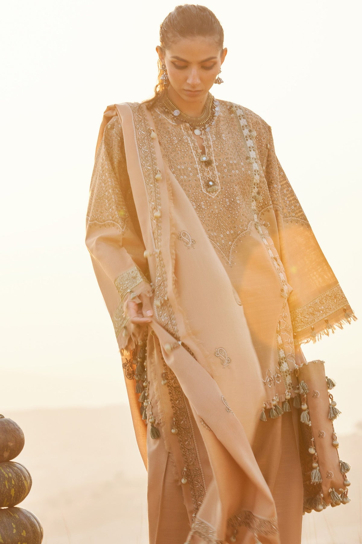 Zaha | Winter 25 | NEELAM (ZW25-01) - Luxury Dress - available at Maria Faisal in UK and USA.