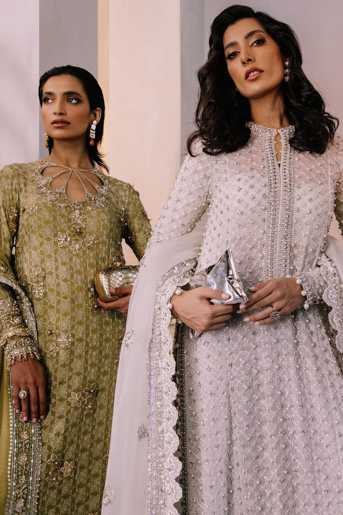 Elan | Demi Couture Onirique | PERLE DÃLICATE  (EP-20181) - Designer Dress with Intricate embroidery and embellishments. Shop elegent wedding dress at Maria Faisal.
