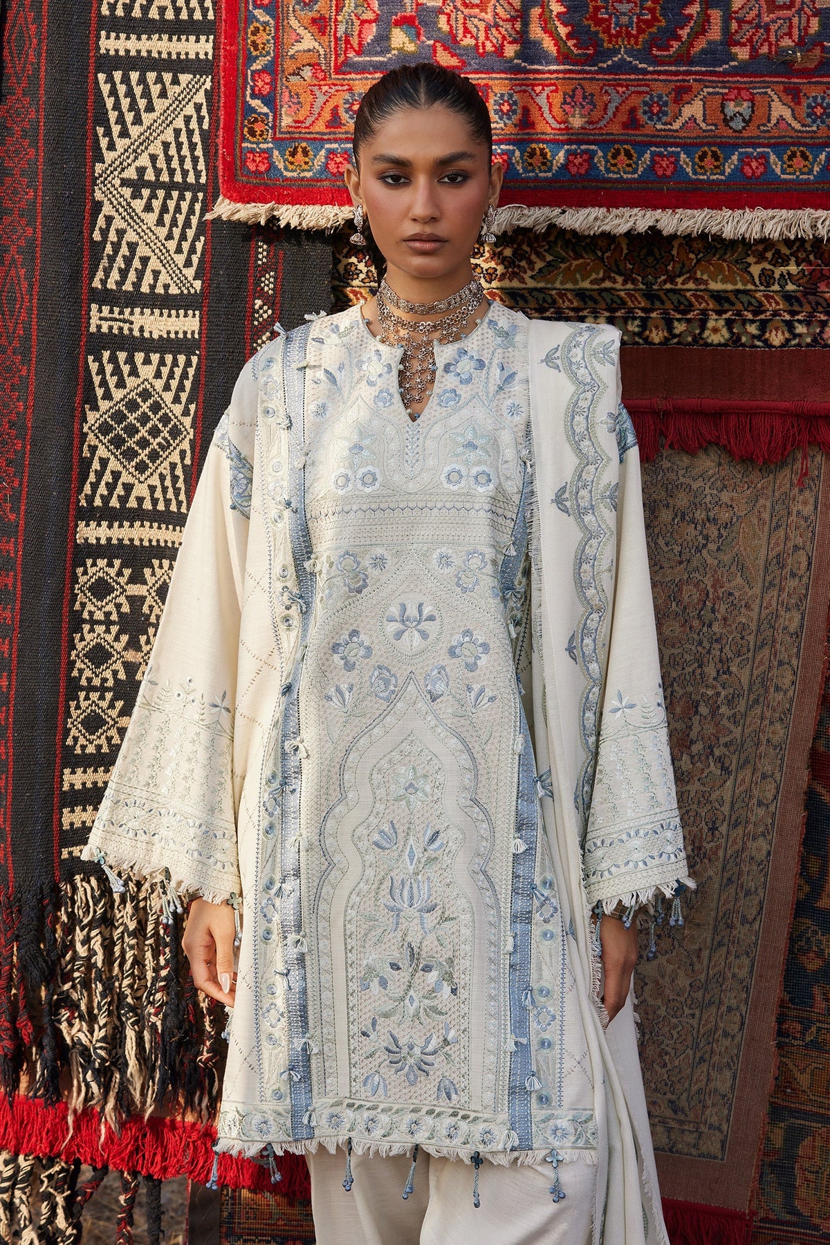 Zaha | Winter 25 | LEILA (ZW25-02) - Luxury Dress - available at Maria Faisal in UK and USA.