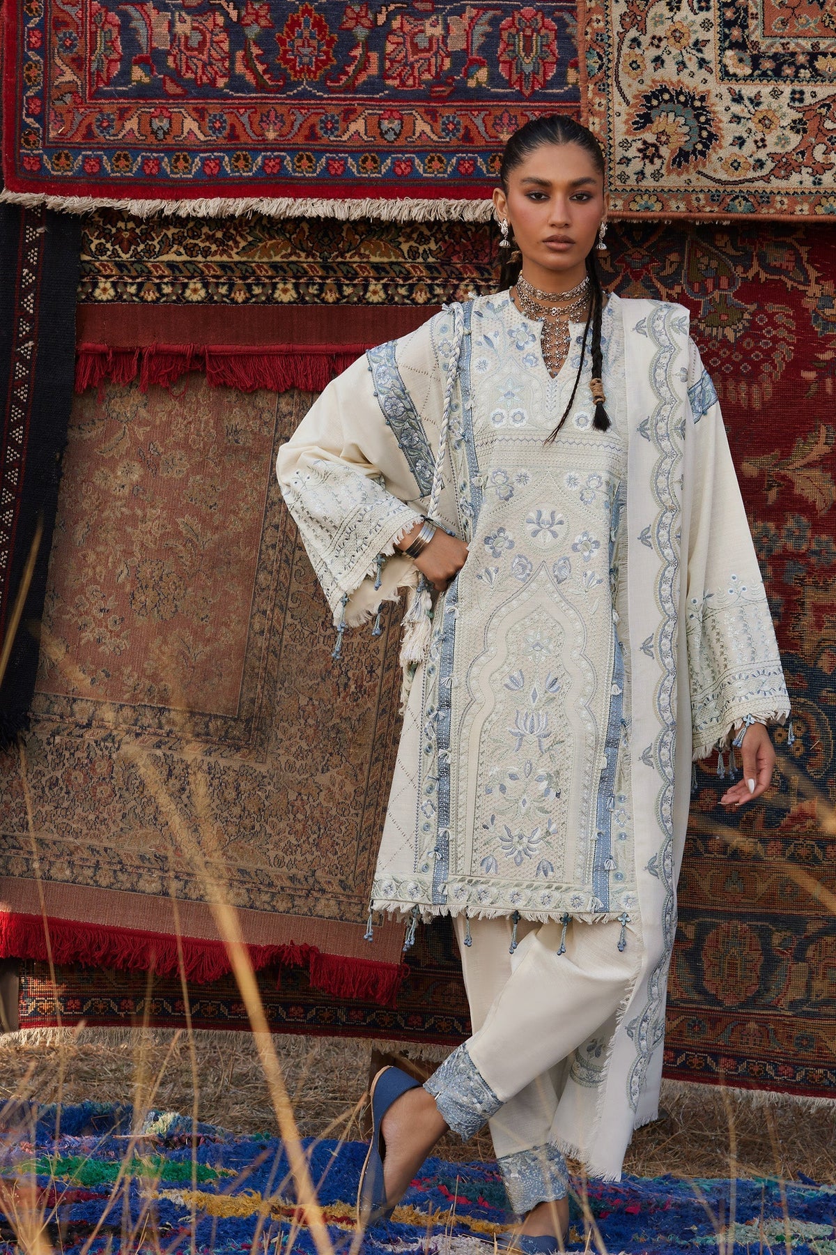 Zaha | Winter 25 | LEILA (ZW25-02) - Luxury Dress - available at Maria Faisal in UK and USA.