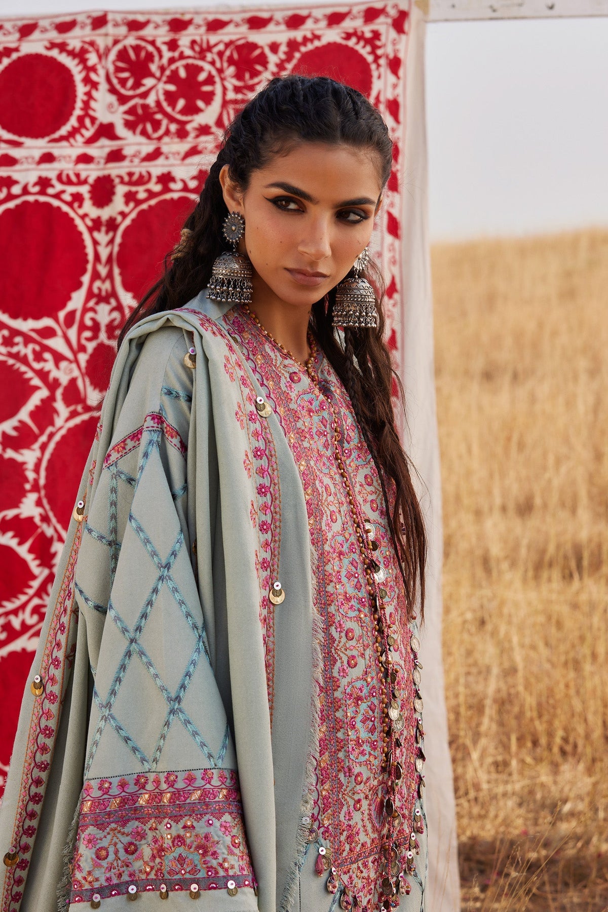 Zaha | Winter 25 | NAYAB (ZW25-06) - Luxury Dress - available at Maria Faisal in UK and USA.