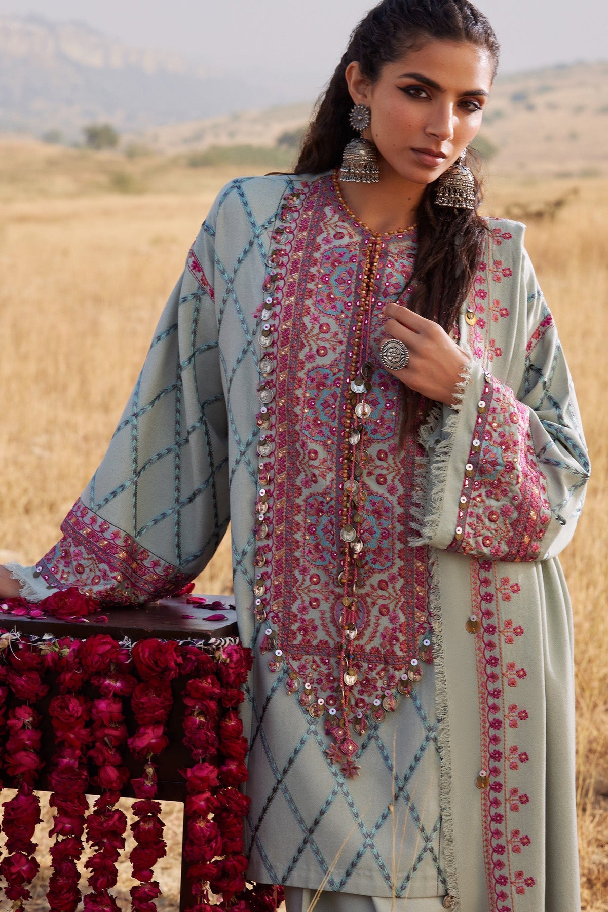 Zaha | Winter 25 | NAYAB (ZW25-06) - Luxury Dress - available at Maria Faisal in UK and USA.