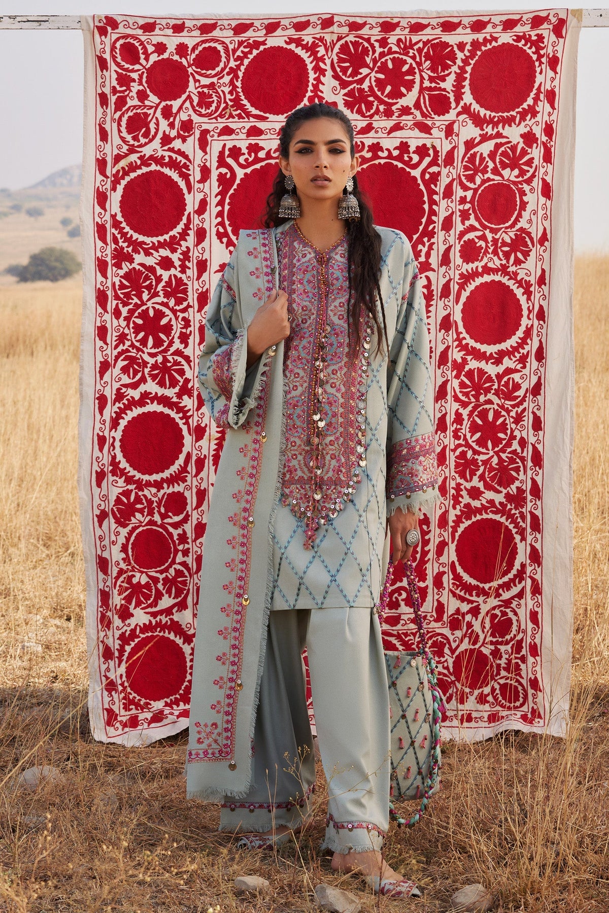 Zaha | Winter 25 | NAYAB (ZW25-06) - Luxury Dress - available at Maria Faisal in UK and USA.