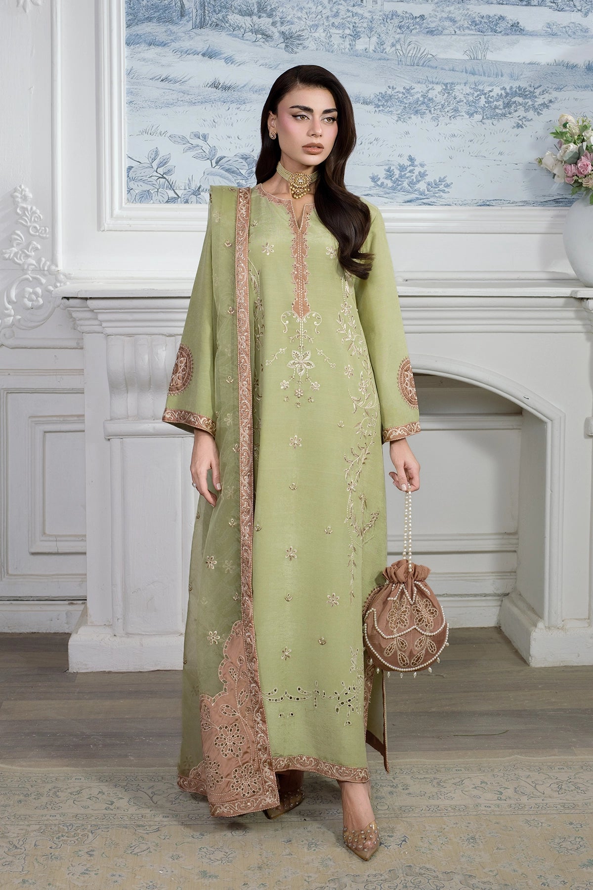 Rangrasiya | Lumeire Silk | Alma - Luxury Dress - available at Maria Faisal in UK and USA.