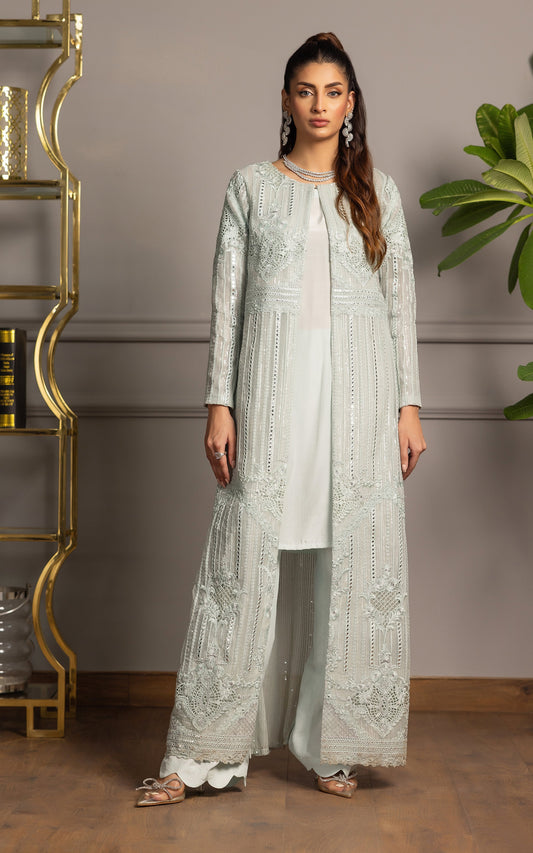 Threads and Motifs | Formal Dresses 25 | Organza Embroidered Jacket With Inner - Ladies Clothes - Maria Faisal