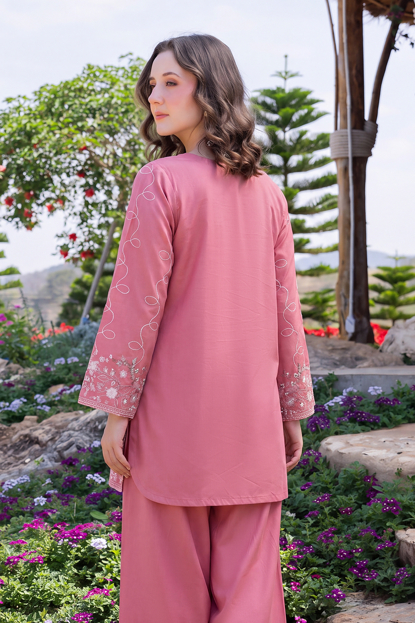 Saad Shaikh | Ease Fall Edit 26 | Salvia - Casual Dress - available at Maria Faisal in UK and USA.