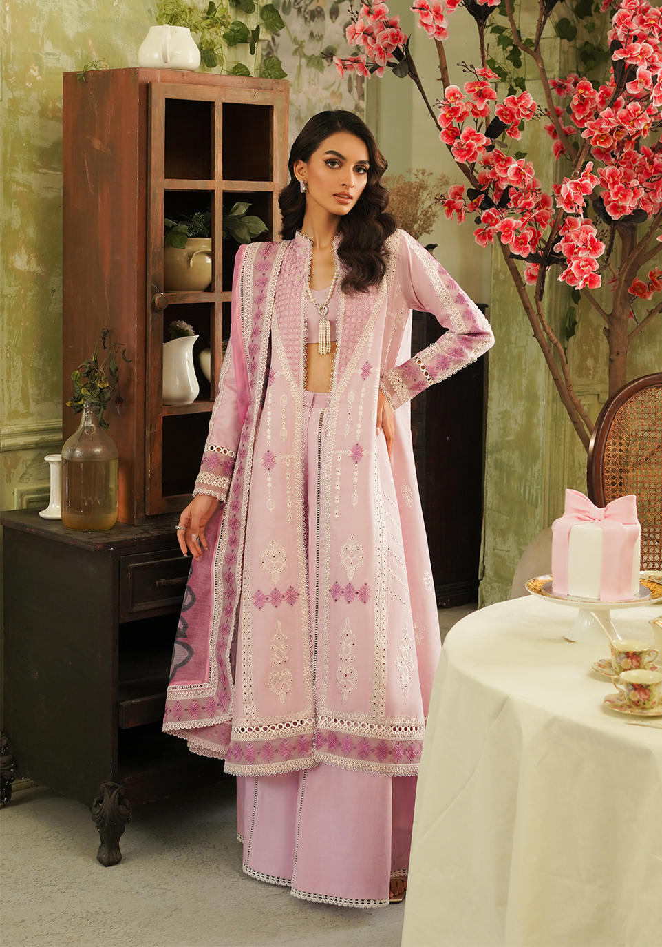 Zarqash | Tresor Luxury Lawn 24 | ZQT 001 FAYE - Maria Faisal