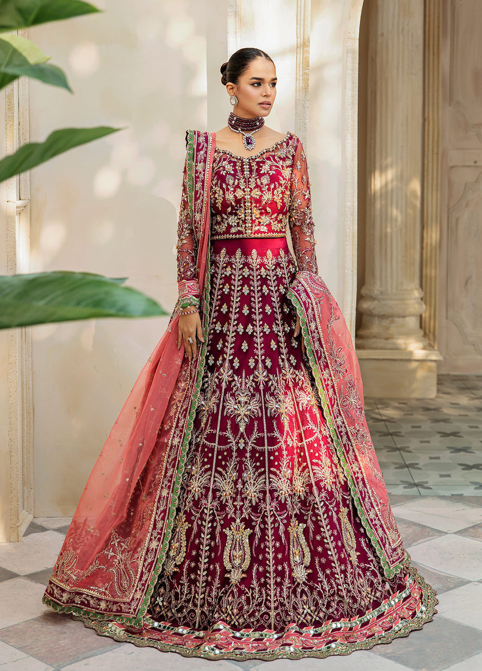 Gulaal | Wedding Formals | Ashmiza GL-WS-23V1-36 - Designer Dress with Intricate embroidery and embellishments. Shop elegent wedding dress at Maria Faisal.