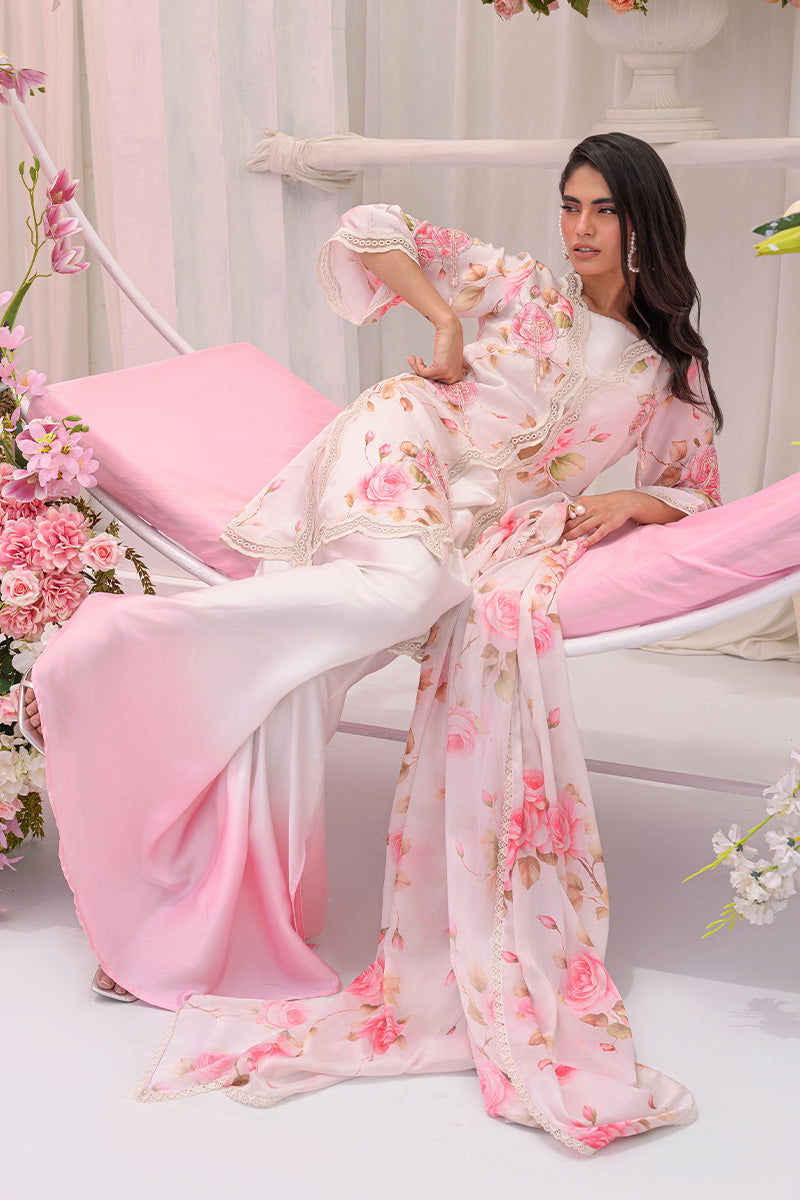 Chic Ophicial | The Maison Duo | Blush Rosette - Luxury Dress - available at Maria Faisal in UK and USA.