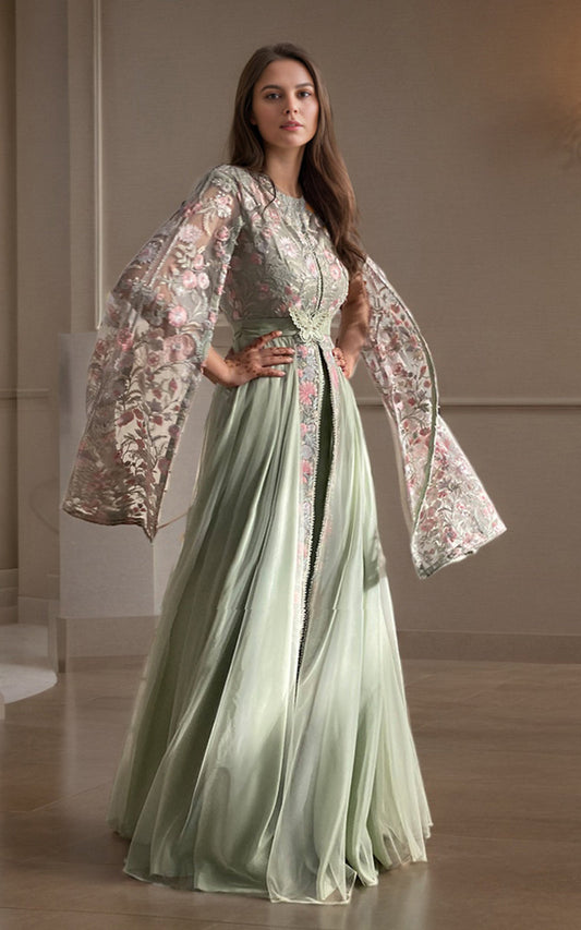 Threads and Motifs | Formal Dresses 25 | Organza Embroidered Maxi - Ladies Clothes - Maria Faisal
