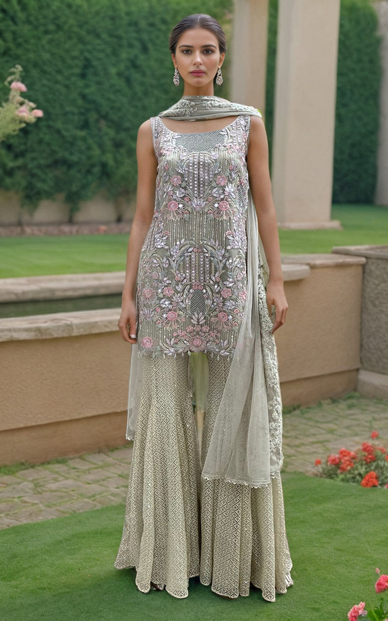 Threads and Motifs | Formal Dresses 25 | Organza Embroidered Shirt - Ladies Clothes - Maria Faisal