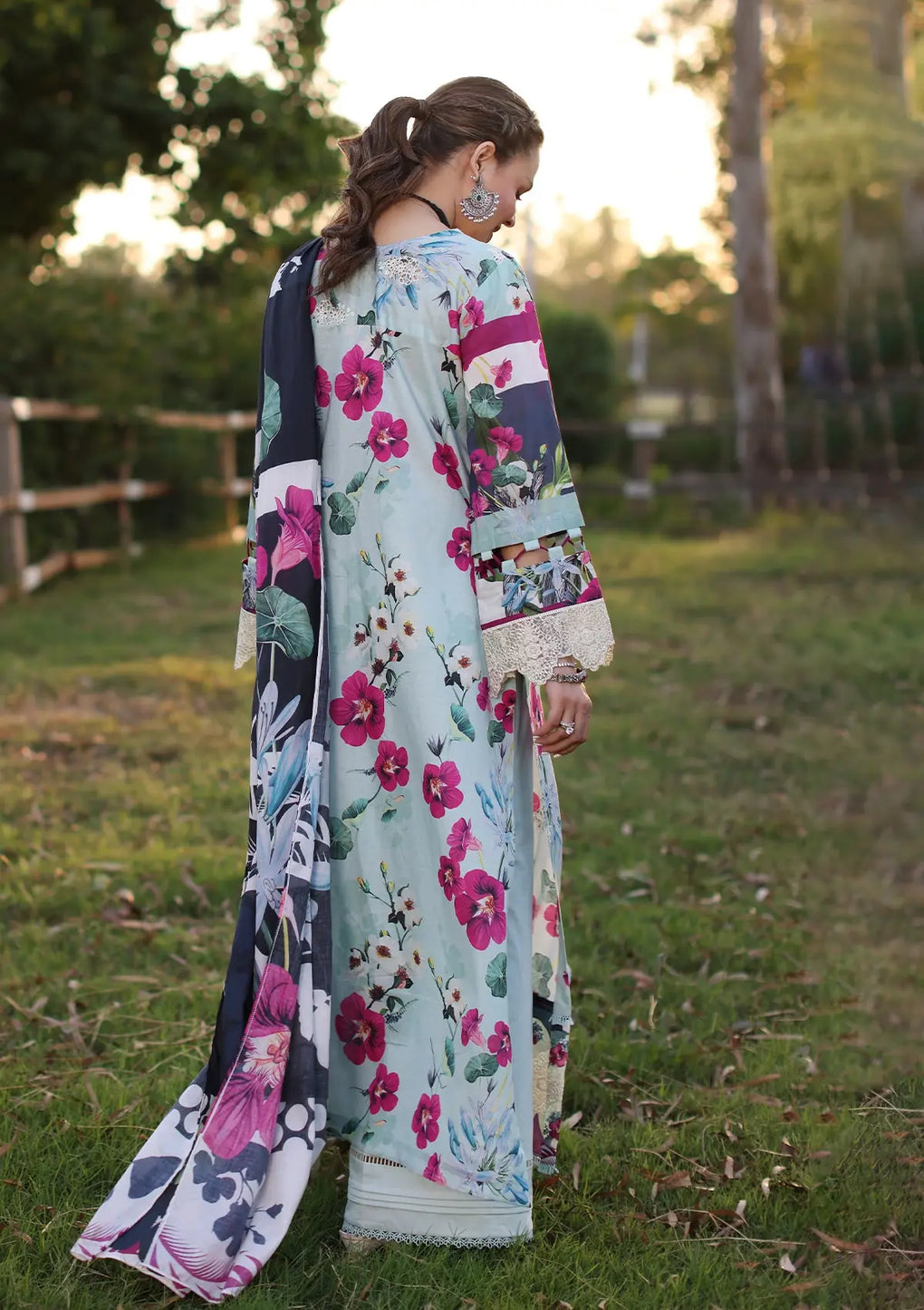 Elaf Premium | Prints Chikankari 24 | 01B AQUABELLA - Waniyas