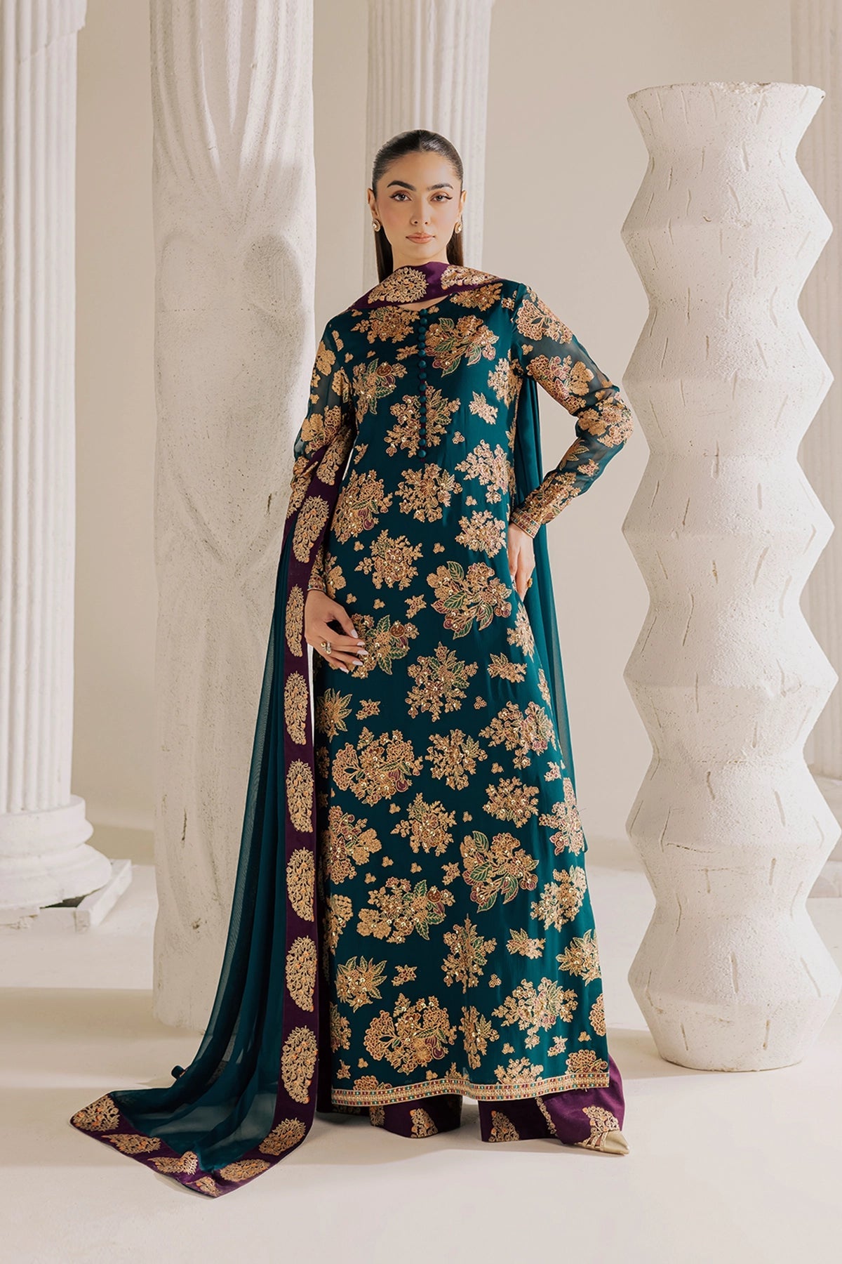 Vanya | Solana Luxe Pret | FF-84 - Luxury Dress - available at Maria Faisal in UK and USA.