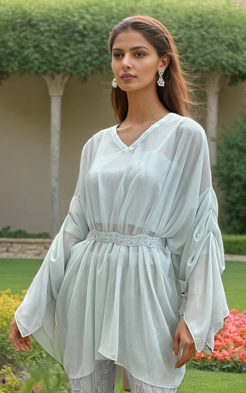Threads and Motifs | Formal Dresses 25 | Chiffon Top with Organza Embroidered Trouser