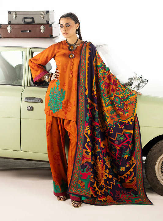 Zainab Chottani | Winter Shawl 25 | Suniva - D3 - Luxury Dress - available at Maria Faisal in UK and USA.