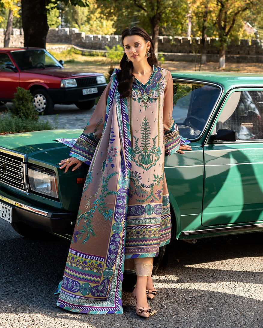 Mushq | Nirvana Printed Silk | Aurora Echo - Ladies Clothes - Maria Faisal