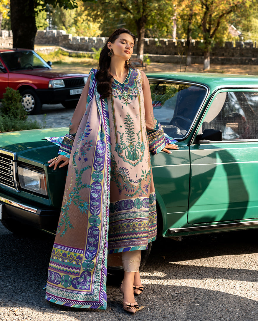 Mushq | Nirvana Printed Silk | Aurora Echo - Ladies Clothes - Maria Faisal