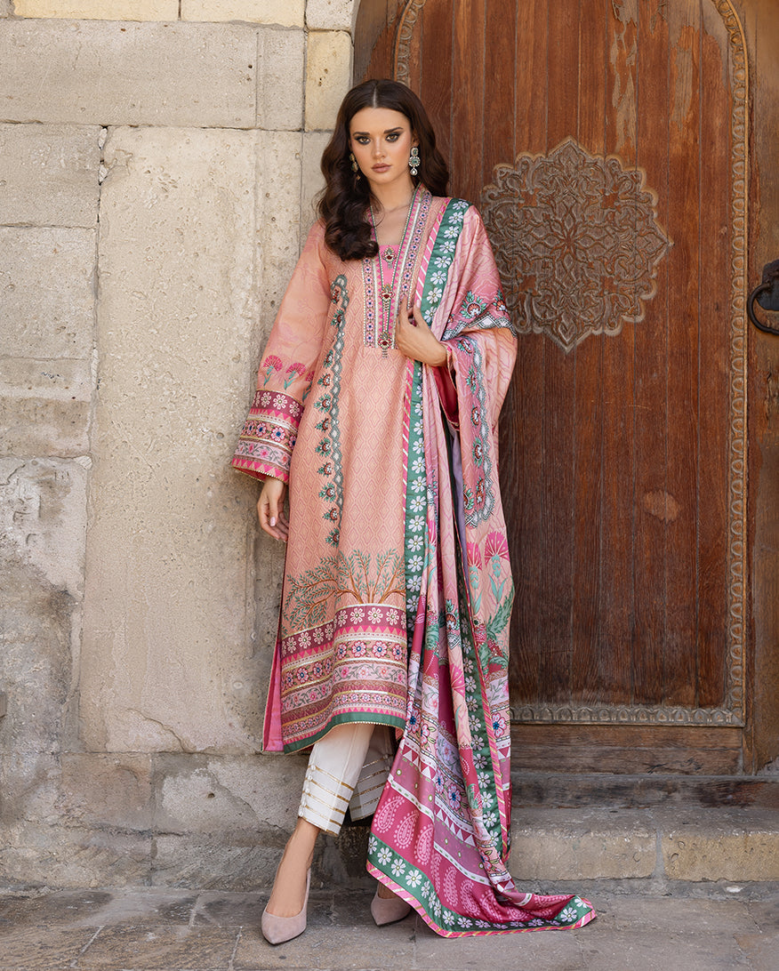 Mushq | Nirvana Printed Silk | Pulsar Petal - Ladies Clothes - Maria Faisal