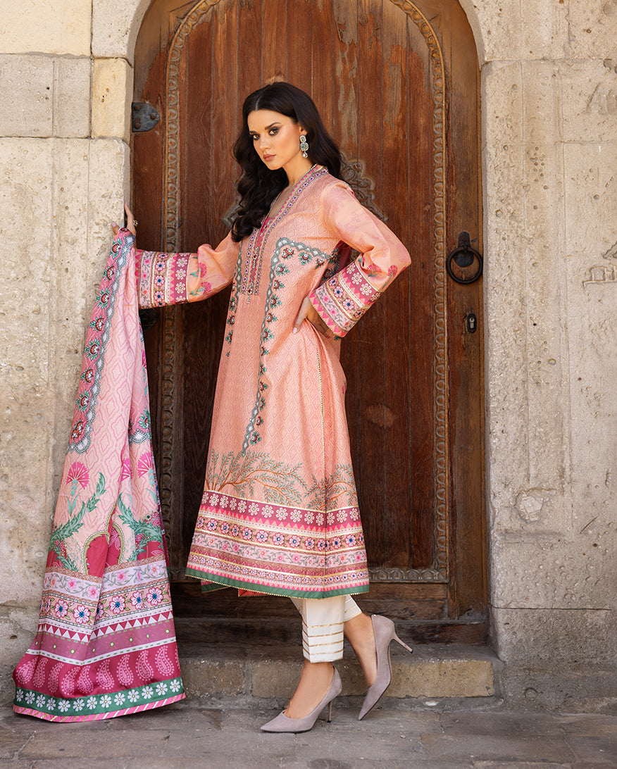 Mushq | Nirvana Printed Silk | Pulsar Petal - Ladies Clothes - Maria Faisal