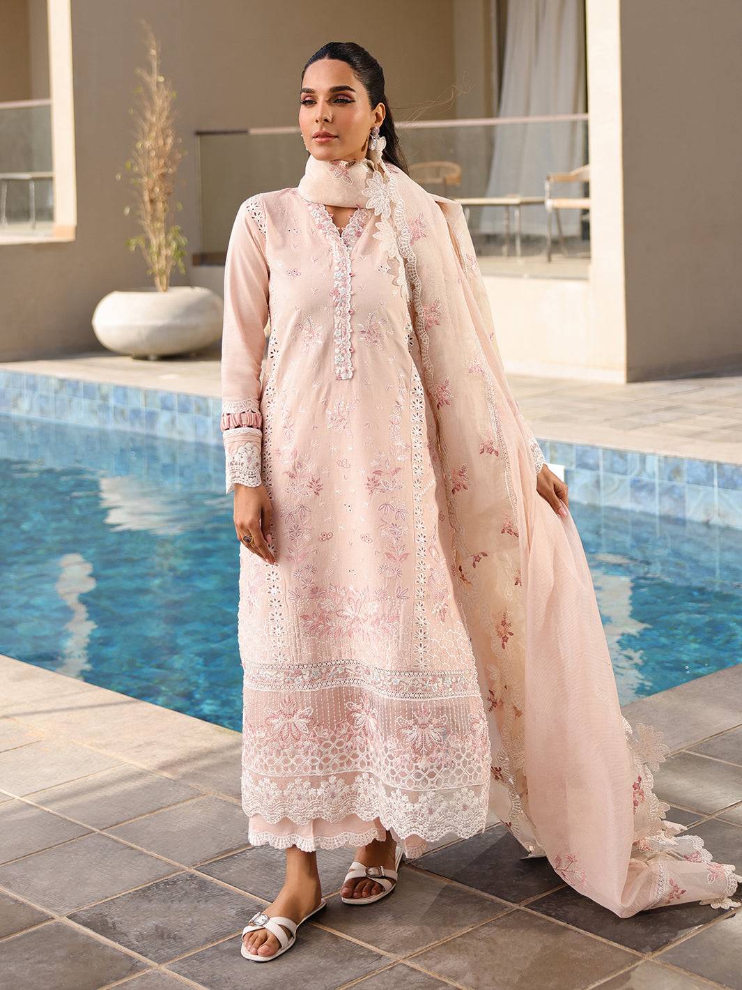 Faiza Faisal | Marine Luxury Lawn 25 | MARIA by Maria Faisal - Registered Vendor of : Faiza Faisal - type : Ladies Clothes - 100% original wedding dresses
