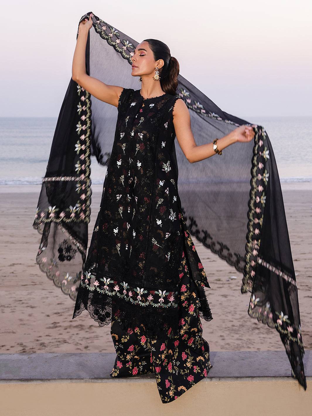 Faiza Faisal | Marine Luxury Lawn 25 | ELVA by Maria Faisal - Registered Vendor of : Faiza Faisal - type : Ladies Clothes - 100% original wedding dresses