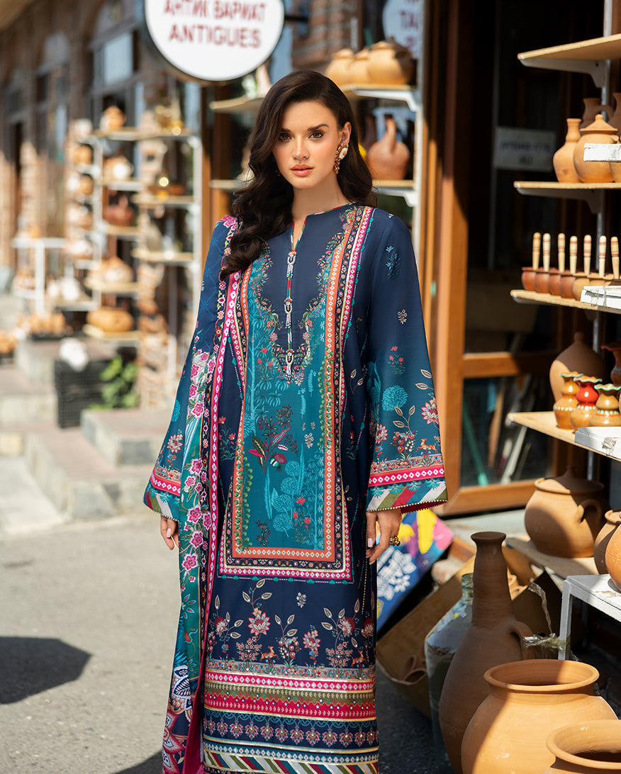 Mushq | Nirvana Printed Silk | Nova Bloom - Ladies Clothes - Maria Faisal