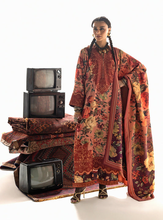 Zainab Chottani | Winter Shawl 25 | Abibi - D10 - Luxury Dress - available at Maria Faisal in UK and USA.